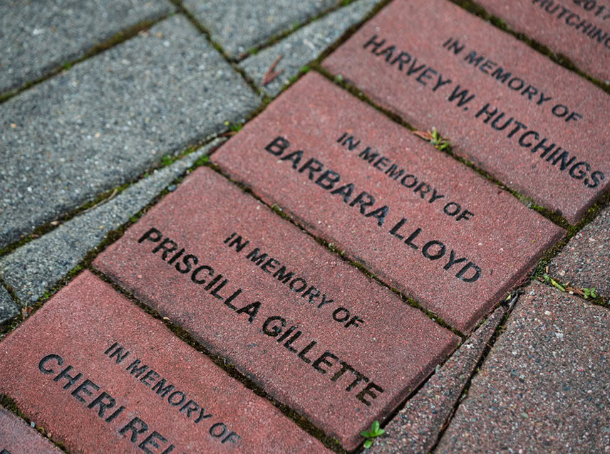 As a fundraiser, bricks set in the Discovery Garden entry honor current members and those who have gone before us.    © Photographer: Nancy Crowell Photography