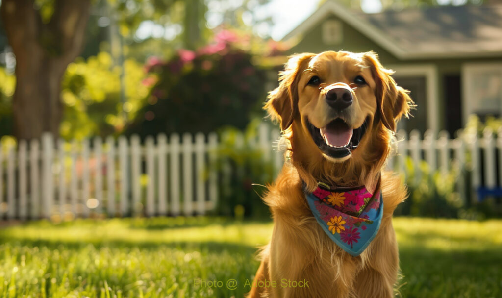 retriever in yard