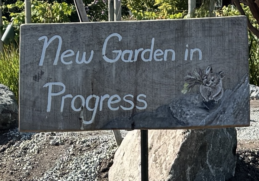 New garden in progress sign