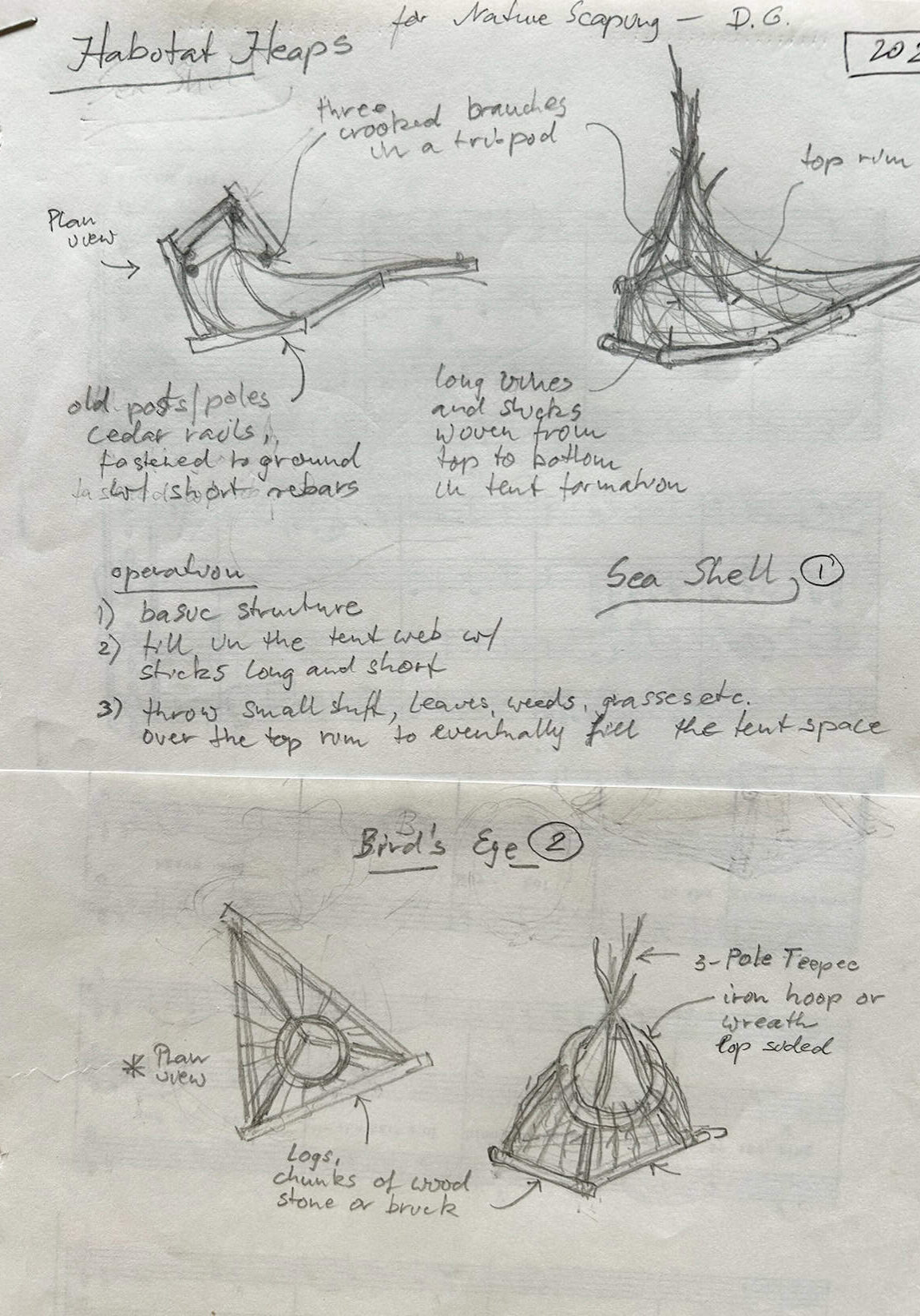 paper with line drawings of compost structures.