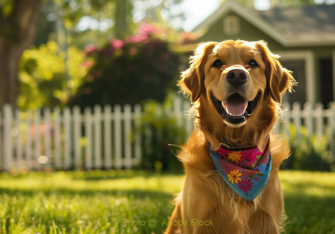retriever in yard